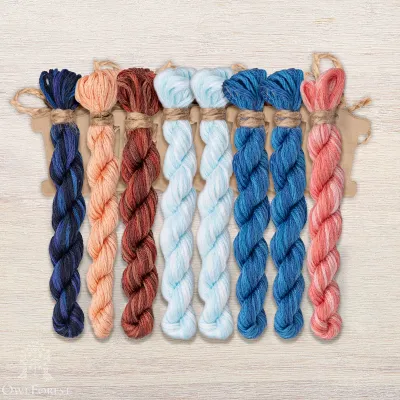 Set of OwlForest Hand-Dyed Threads for the “Boudoir Fairy” Chart (DMC)