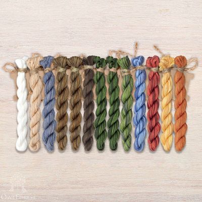 Set of OwlForest Hand-Dyed Threads for the “Little Red Riding Hood” Chart (Thread Trade n.a. Kirov)