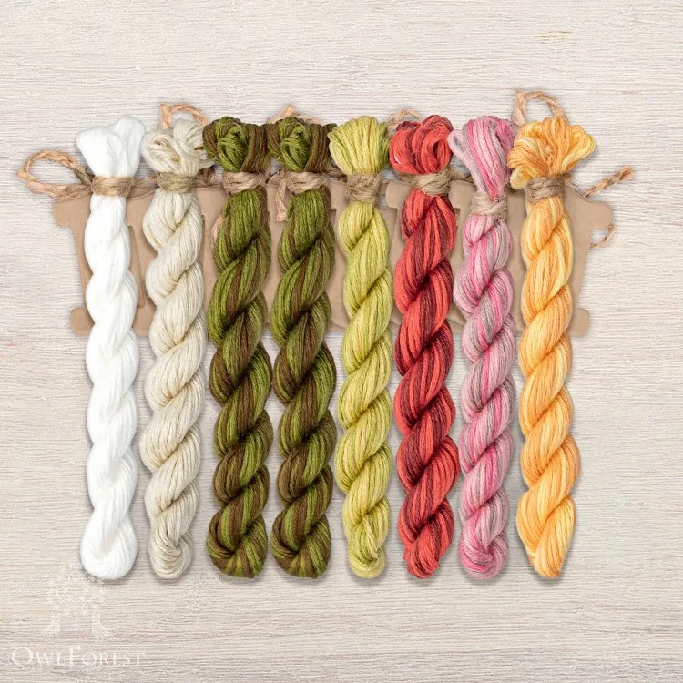 Set of OwlForest Hand-Dyed Threads for the “Medicinal Herbs” Chart
