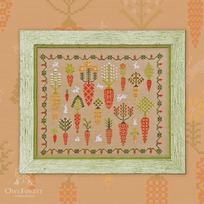 Printed embroidery chart “Carrot Forest”