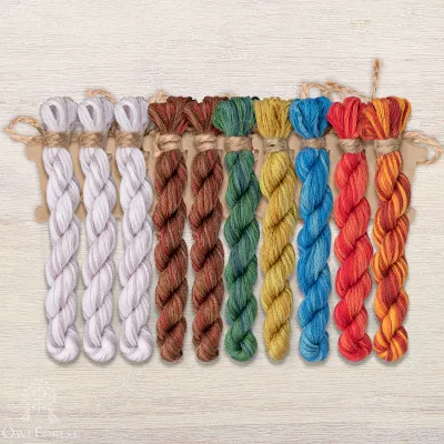 Set of OwlForest Hand-Dyed Threads for the “The Cat and the Poetry” Chart (DMC)