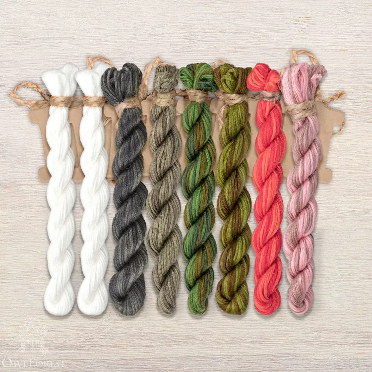 Set of OwlForest Hand-Dyed Threads for the “Garden Carps” Chart (Thread Trade n.a. Kirov)