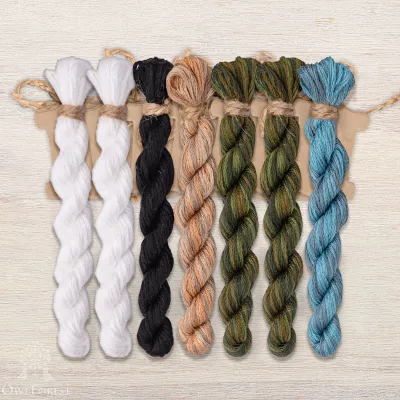 Set of OwlForest Hand-Dyed Threads for the “Christmas Bears. Polar Bears” Chart (DMC)