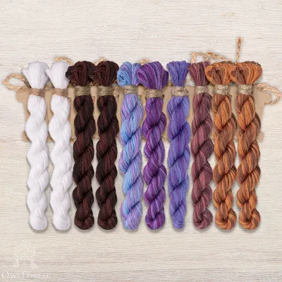Set of OwlForest Hand-Dyed Threads for the “Lullaby” Chart (DMC)
