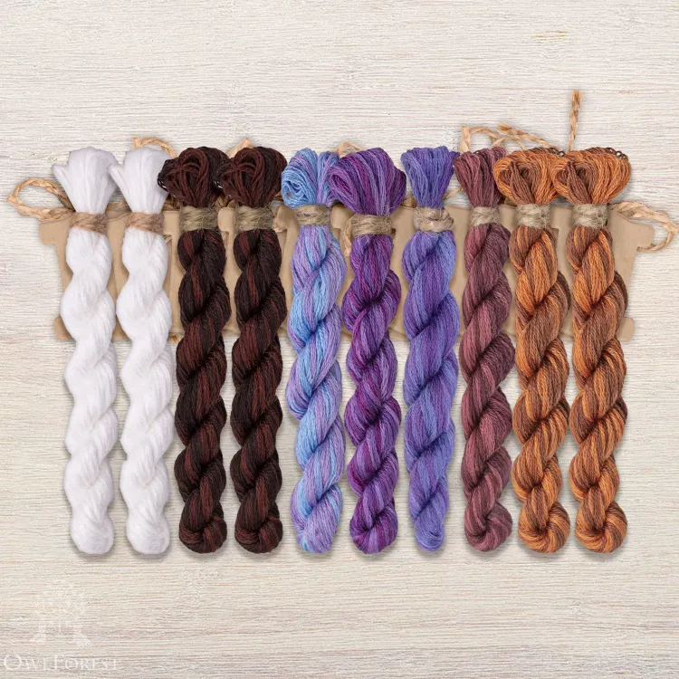 Set of OwlForest Hand-Dyed Threads for the “Lullaby” Chart (DMC)