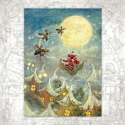 “Christmassy Beetle” Postcard