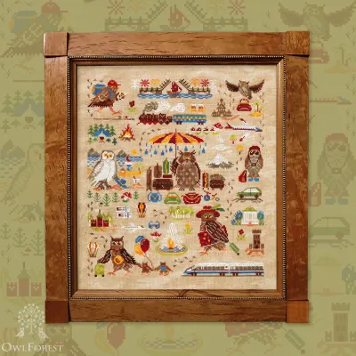 Printed embroidery chart “Owl Travellers”