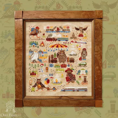Printed embroidery chart “Owl Travellers”