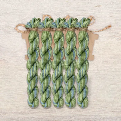 Set of OwlForest Hand-Dyed Threads for the “Birds in the Green Garden” Chart (Thread Trade n.a. Kirov)