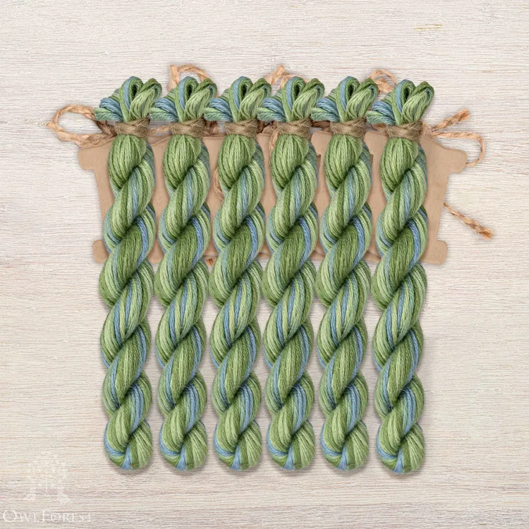 Set of OwlForest Hand-Dyed Threads for the “Birds in the Green Garden” Chart (Thread Trade n.a. Kirov)