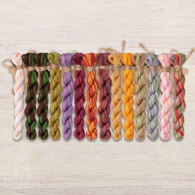 Set of OwlForest Hand-Dyed Threads for the “Autumn Flowers” Chart (DMC)