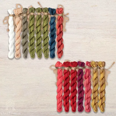 et of OwlForest Hand-Dyed Threads for the “New Year Sampler” Chart (Thread Trade n.a. Kirov)