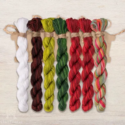 Set of OwlForest Hand-Dyed Threads for the “Viburnum Summer” Chart (DMC)