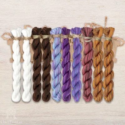 Set of OwlForest Hand-Dyed Threads for the “Lullaby” Chart (Thread Trade n.a. Kirov)