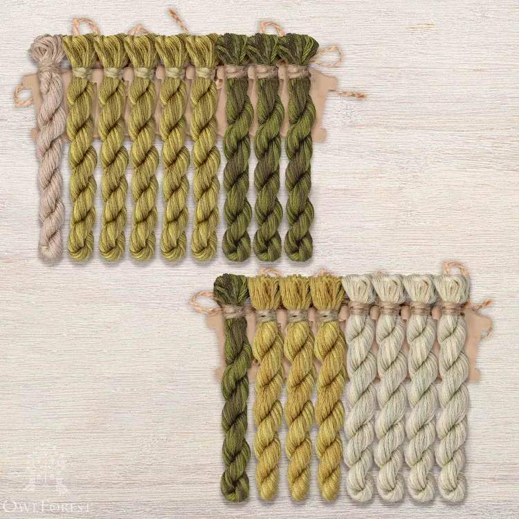Set of OwlForest Hand-Dyed Threads for the “Undina” Chart (DMC)