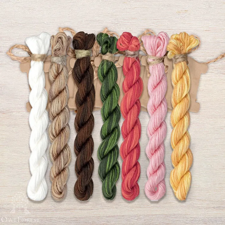 Set of OwlForest Hand-Dyed Threads for the “Nimble Tail” (Thread Trade n.a. Kirov)