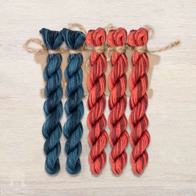 et of OwlForest Hand-Dyed Threads for the “Italic Decorative Letter” Chart (Thread Trade n.a. Kirov)