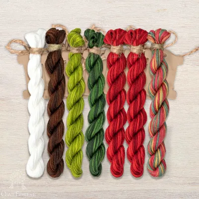 Set of OwlForest Hand-Dyed Threads for the “Viburnum Summer” Chart (Thread Trade n.a. Kirov)