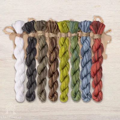 Set of OwlForest Hand-Dyed Threads for the “Robins” Chart (DMC)