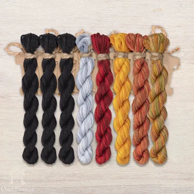 Set of OwlForest Hand-Dyed Threads for the “Moonlight Owl” Chart (DMC) Set of OwlForest Hand-Dyed Threads for the “Moonlight Owl” Chart (DMC)