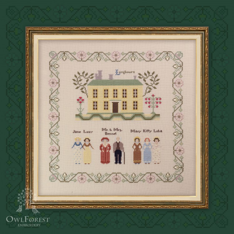 Printed embroidery chart “Pride and Prejudice. Part one. Longbourn”