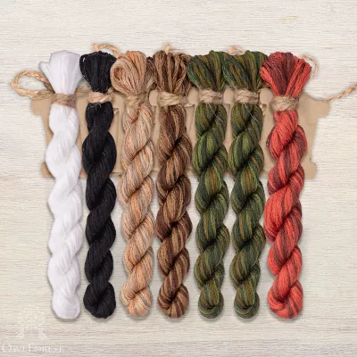 Set of OwlForest Hand-Dyed Threads for the “Christmas Bears” Chart (DMC)