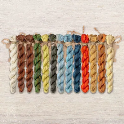 Set of OwlForest Hand-Dyed Threads for the “Ukha” Chart (Thread Trade n.a. Kirov)