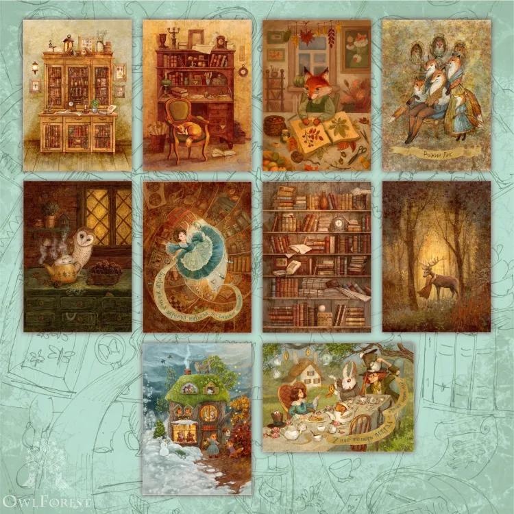 “Books and Fairy Tales” Postcard Set 