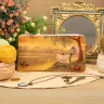 “Crocheting Raccoons” Leather Zipper Pouch