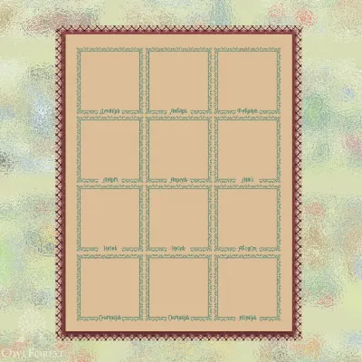 Free embroidery digital chart “Twelve Months. Grid”
