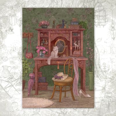 “Pink Dressing Table” Postcard