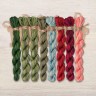 Set of OwlForest Hand-Dyed Threads for the “Berry Alphabet” Chart (DMC)