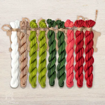 Set of OwlForest Hand-Dyed Threads for the “Ripe Apples” Chart (Thread Trade n.a. Kirov)