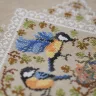 Printed embroidery chart “Lace Framed Birds. Titmice”