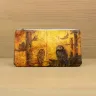 “Owl Forest” Leather Zipper Pouch