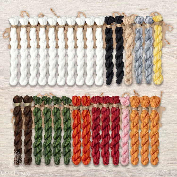 Set of OwlForest Hand-Dyed Threads for the “Fair Tale Carousel” Chart (Thread Trade n.a. Kirov)