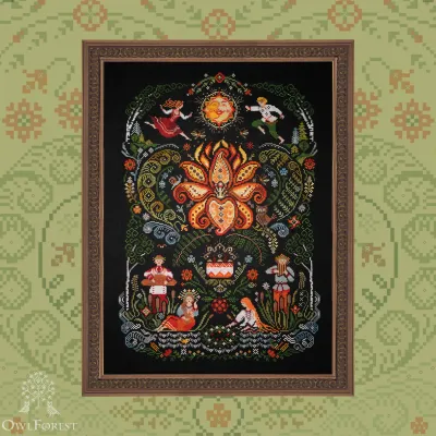 Digital embroidery chart “Fern Flower”