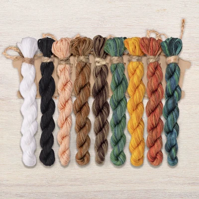 Set of OwlForest Hand-Dyed Threads for the “My Ginger Snap” Chart (DMC)