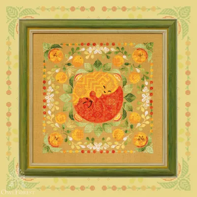 Digital embroidery chart “Tangerine Cats”