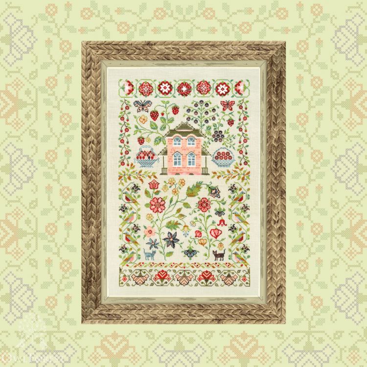 Printed embroidery chart “Strawberry House”