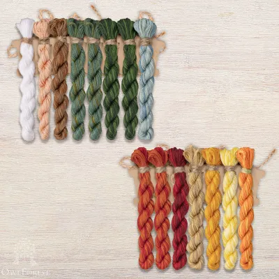 Set of OwlForest Hand-Dyed Threads for the “Fern Flower” Chart (DMC)