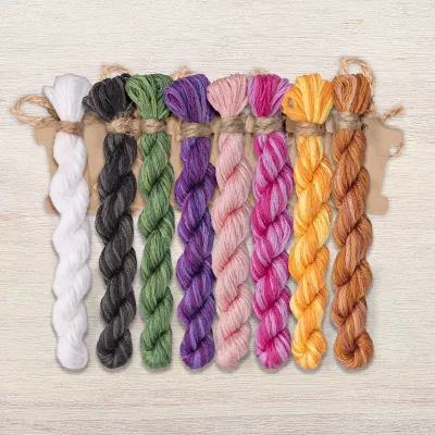 Set of OwlForest Hand-Dyed Threads for the “Fluffy Joy” Chart (DMC)