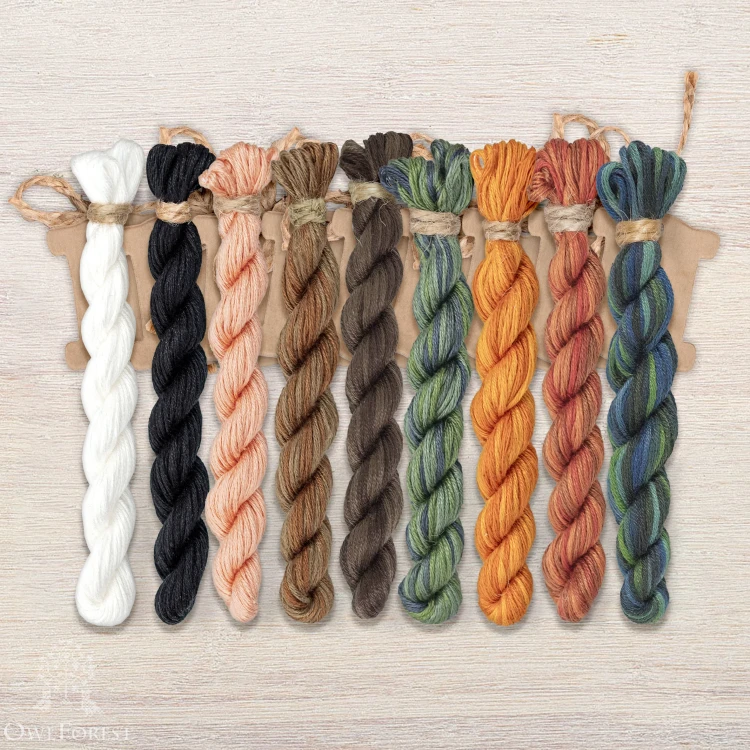 Set of OwlForest Hand-Dyed Threads for the “My Ginger Snap” Chart (Thread Trade n.a. Kirov)