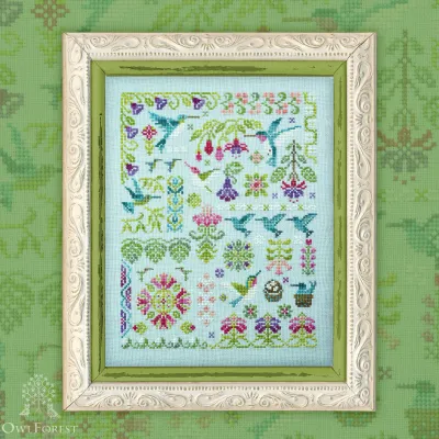 Printed embroidery chart “Hummingbirds”