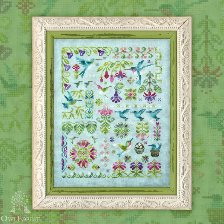 Printed embroidery chart “Hummingbirds”