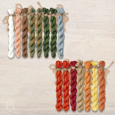 Set of OwlForest Hand-Dyed Threads for the “Fern Flower” Chart (Thread Trade n.a. Kirov)