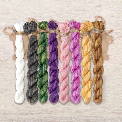 Set of OwlForest Hand-Dyed Threads for the “Fluffy Joy” (Thread Trade n.a. Kirov)