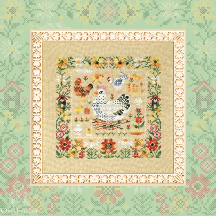 Digital embroidery chart “Speckled Hen”