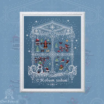 Printed embroidery chart “Winter Window”