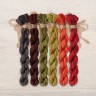 Set of OwlForest Hand-Dyed Threads for the “The Cat and the Flouriculture” Chart (DMC)